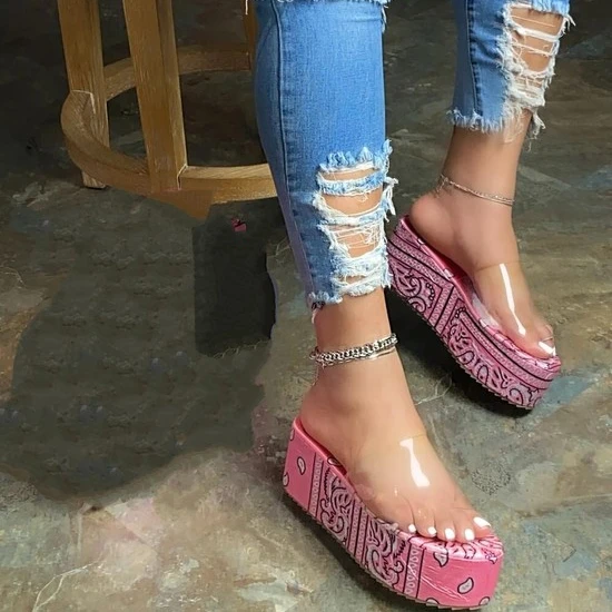 

CS037 2021 lasted design trendy sandals bandana slippers high quality bandana shoes
