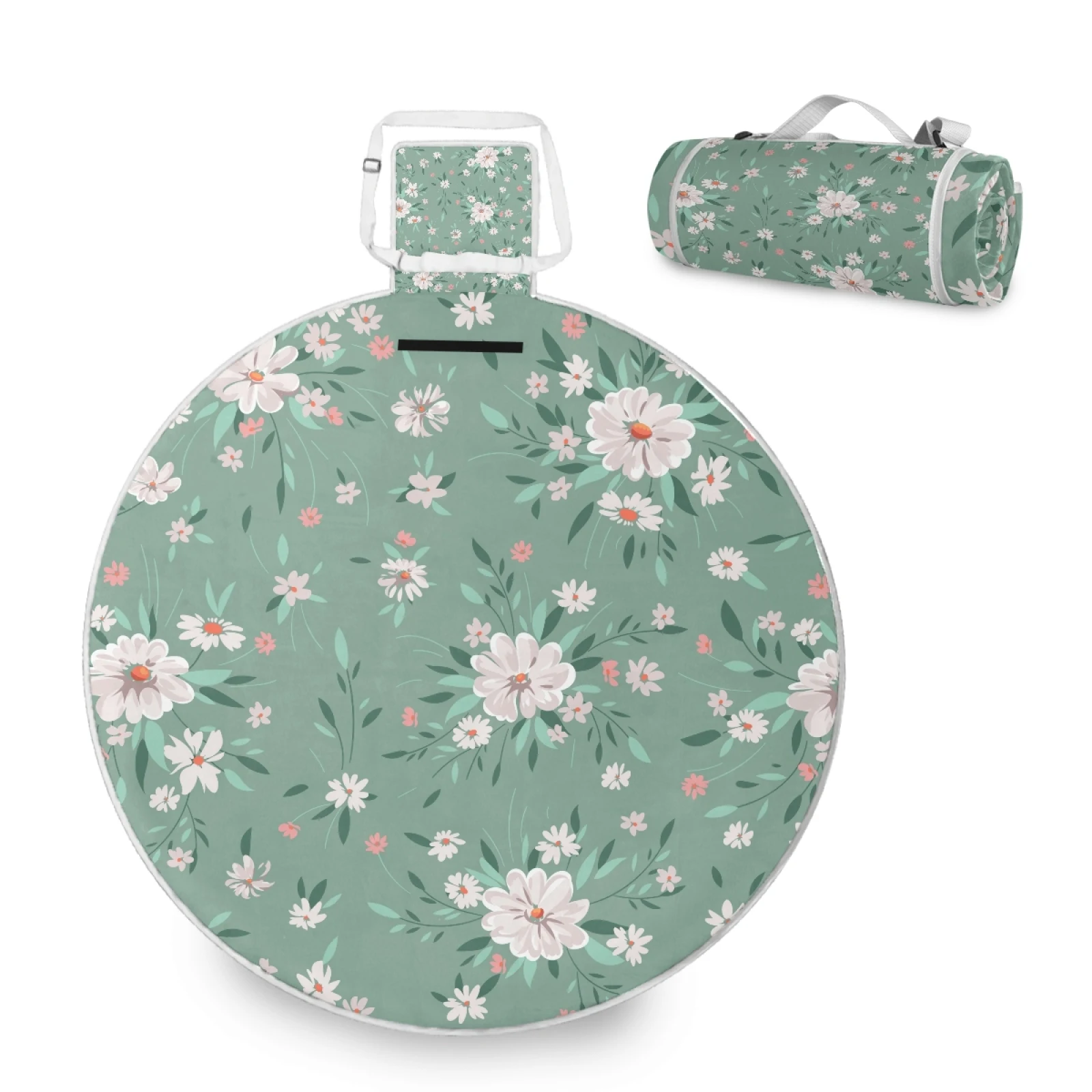 

Lightweight Waterproof Wildflower Print Beach Blanket Sand Proof Popular Fleece Picnic Blanket