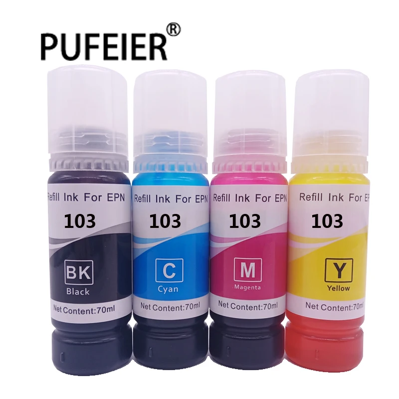 

103 Premium Bottle Dye Based Ink Refill Kits Compatible For Epson L3110 L3111 L3150 L3151 Inkjet Printer 103 Dye Ink
