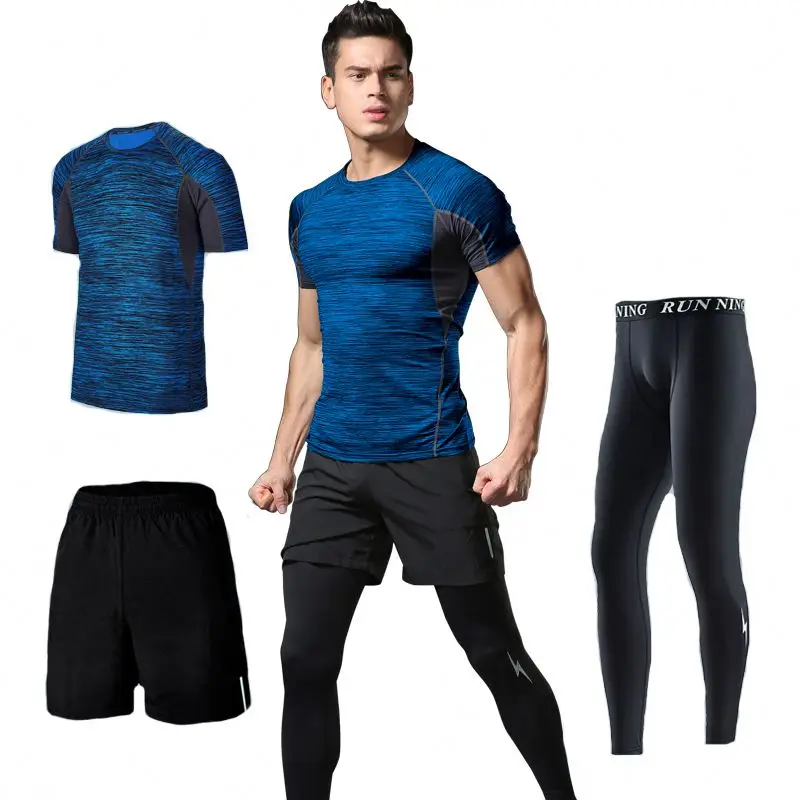 

2019 New High Elasticity Breathable Yoga Gym Wear Set Men Fitness Clothing