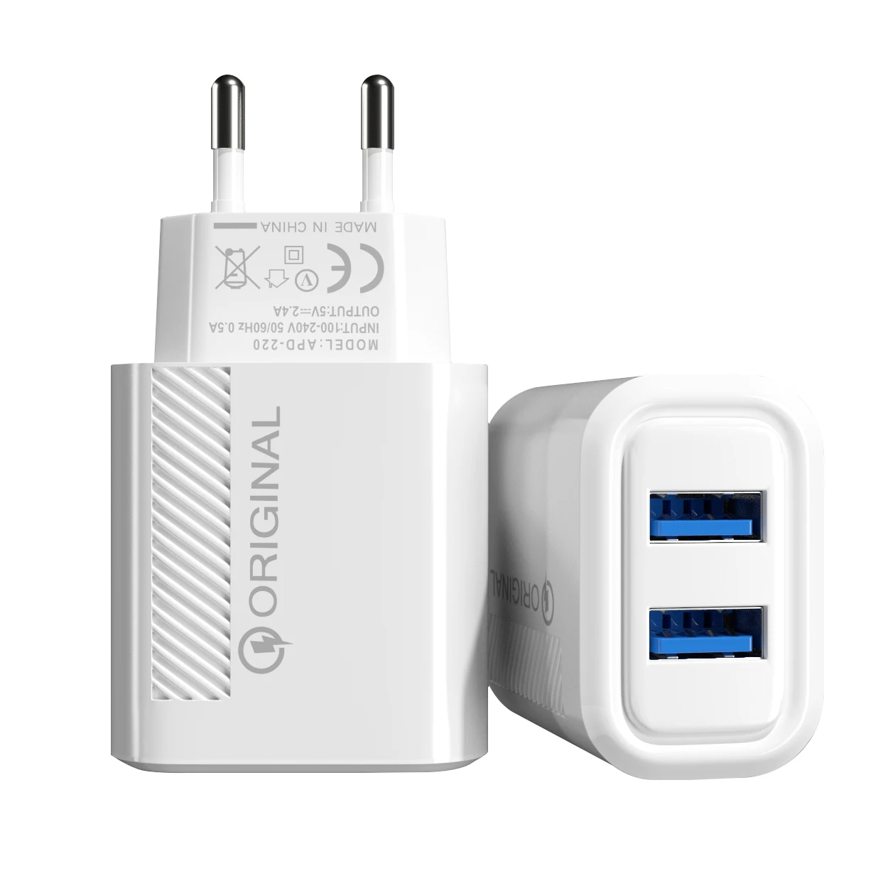 

2USB mobile phone plug 5V2.4A household wall type multi-port adapter Type-C multifunctional American standard European standard