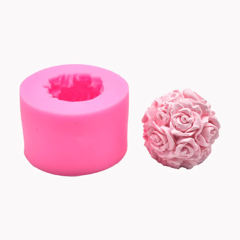 

Odorless Fewo 3D Rose Candle Molds Cylinder and Sphere Shape Rose Flower Silicone Molds for Making DIY Homemade Beeswax Candles, Customized color