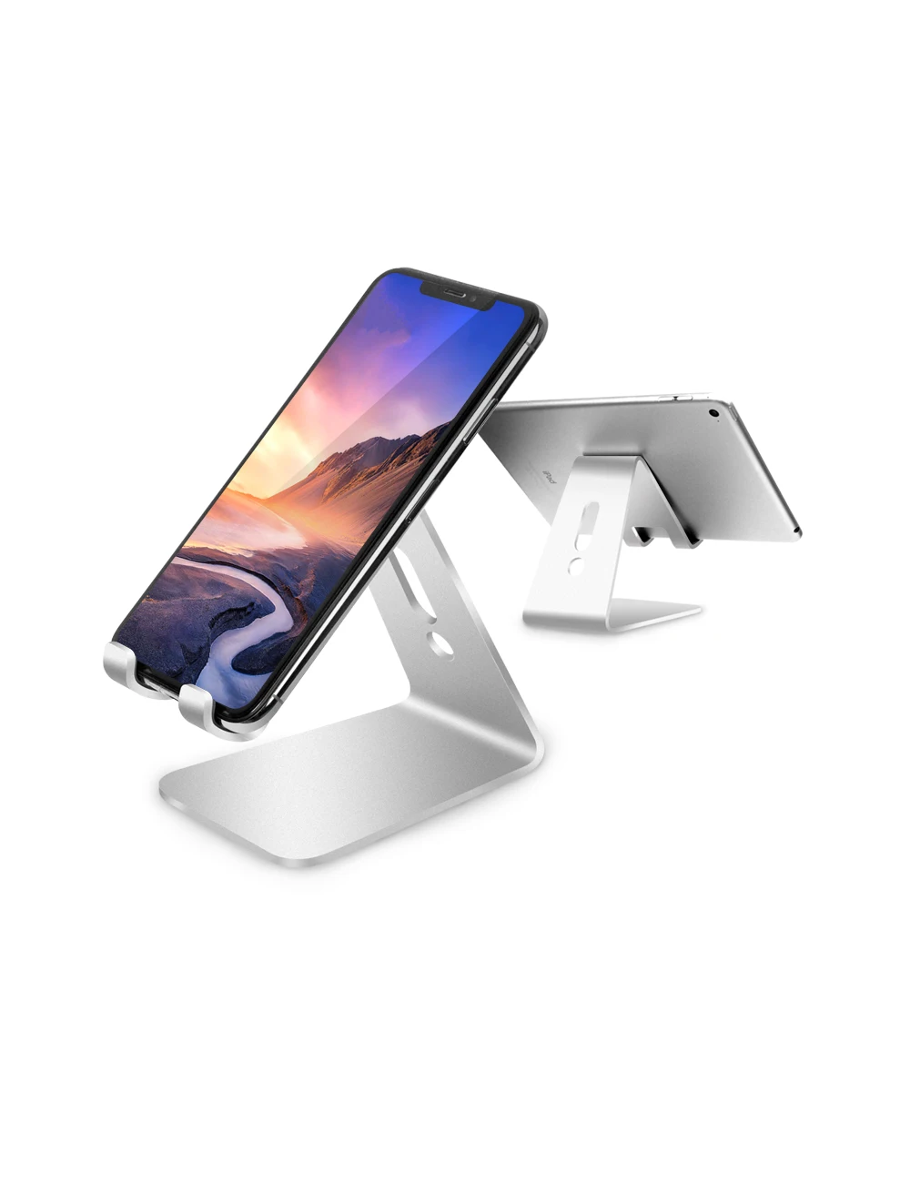 

2020 New Universal Mobile Phone Tablet Stand Aluminum Cellphone Mount Desktop Bracket Custom Smart Phone Holder for iPhone 12