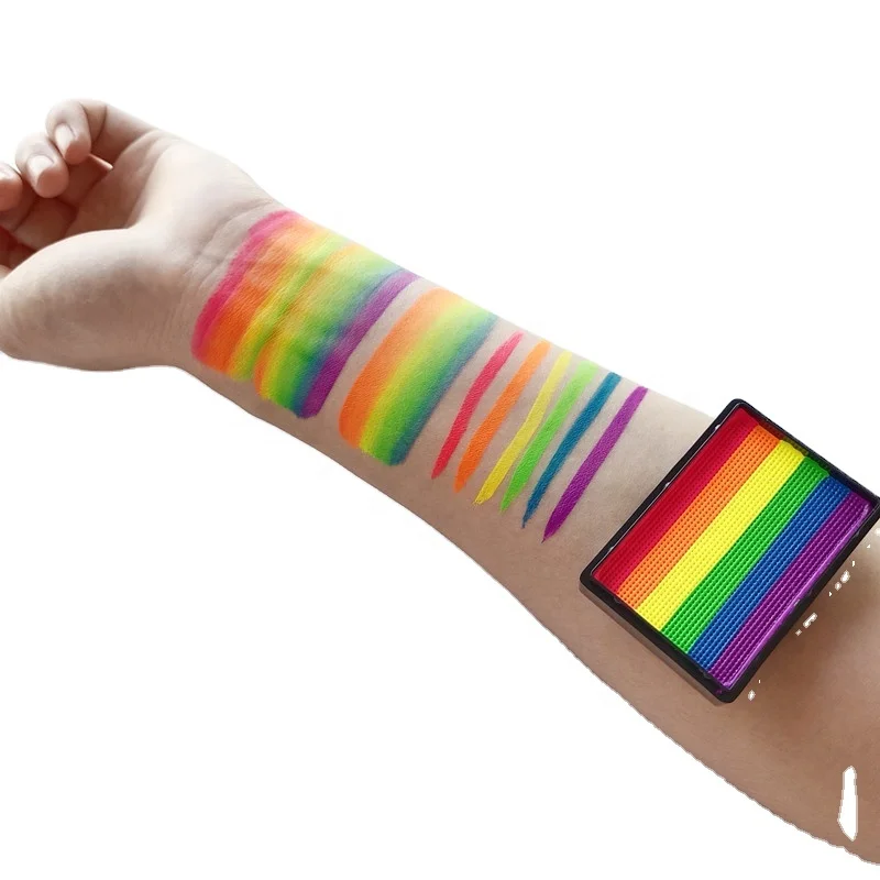 

Customized water activated eyeliner palette label 30g Profession mixing Rainbow Split Face Body paint, 40 colors customizable
