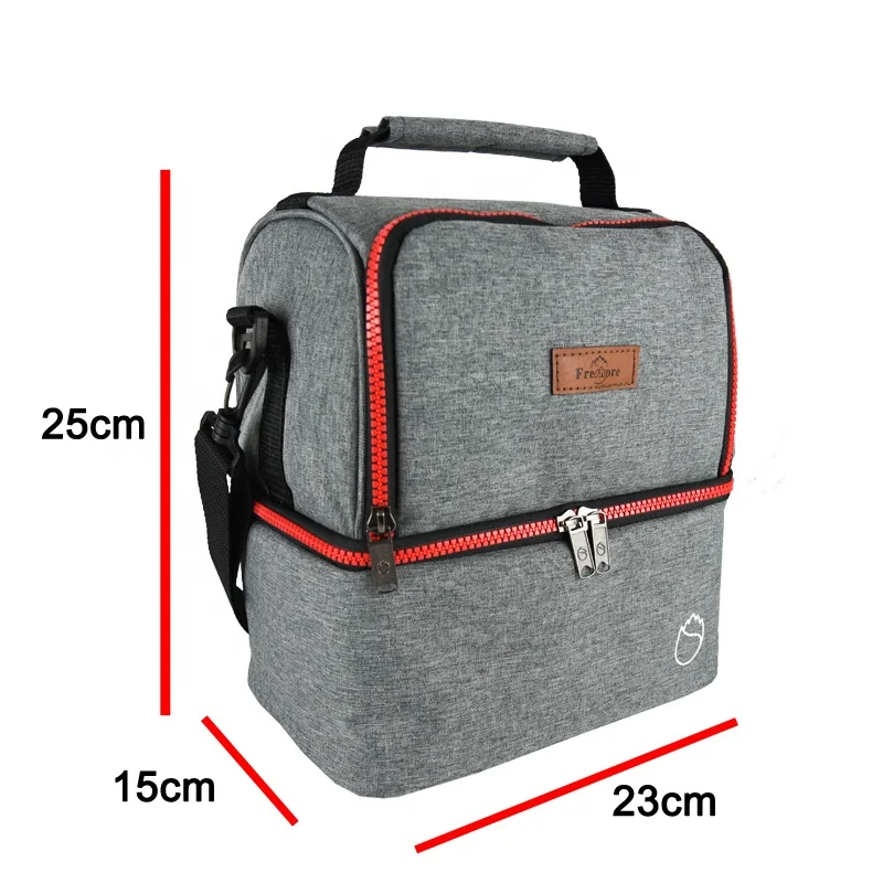

2-Compartment Insulated Lunch Bag For Men & Women - Insulated Lunch Box Bag With Strap - Leakproof Insulated Lunch Bags, Can be customized