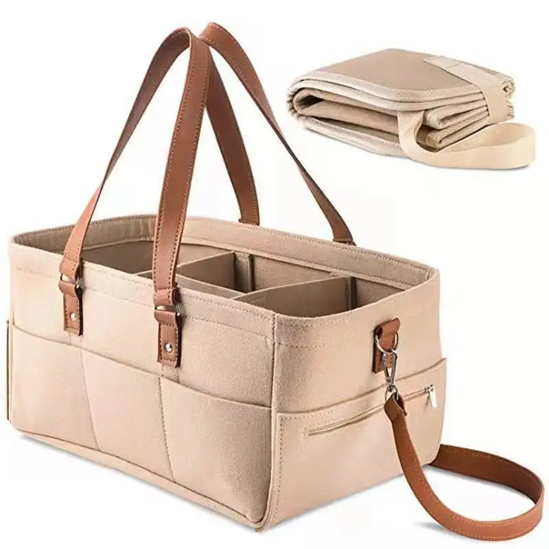 

Hot Selling Customized Felt Baby Diaper Caddy Baby Diaper Bag, Customized colors