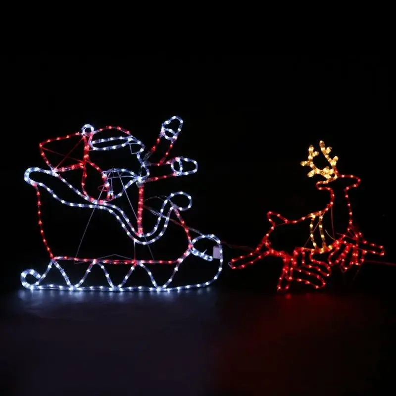 Outdoor Waterproof 2d Santa Sleigh Reindeer Motif Light For Christmas ...