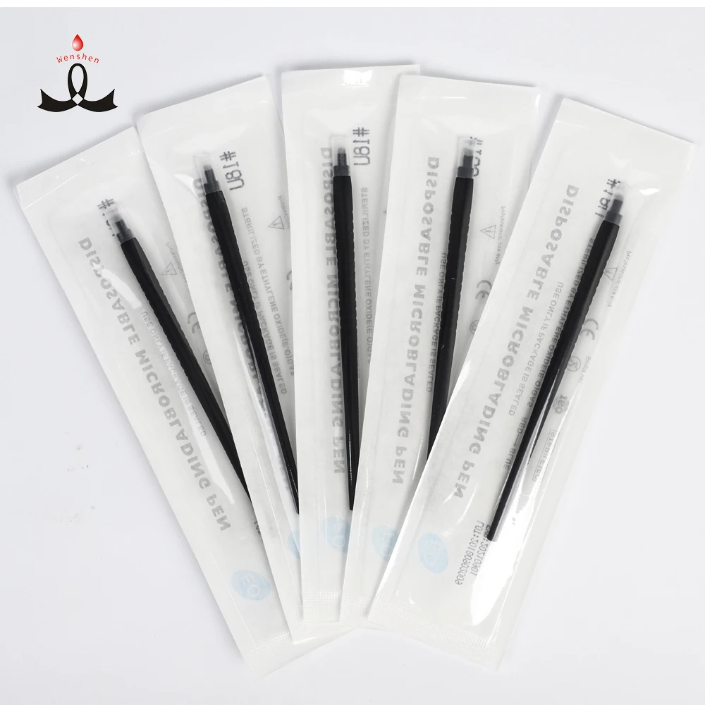 

Manual tattoo embroidery pen OEM 0.16MM U18 Blade Black Disposable Microblading Pen for Microblading Tattoo, Black matt nami