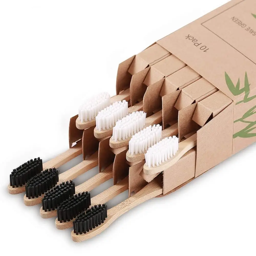 

Custom Logo Bamboo Toothbrush Organic Eco-Friendly Biodegradable Tooth Brush Set for Adults and Teenagers