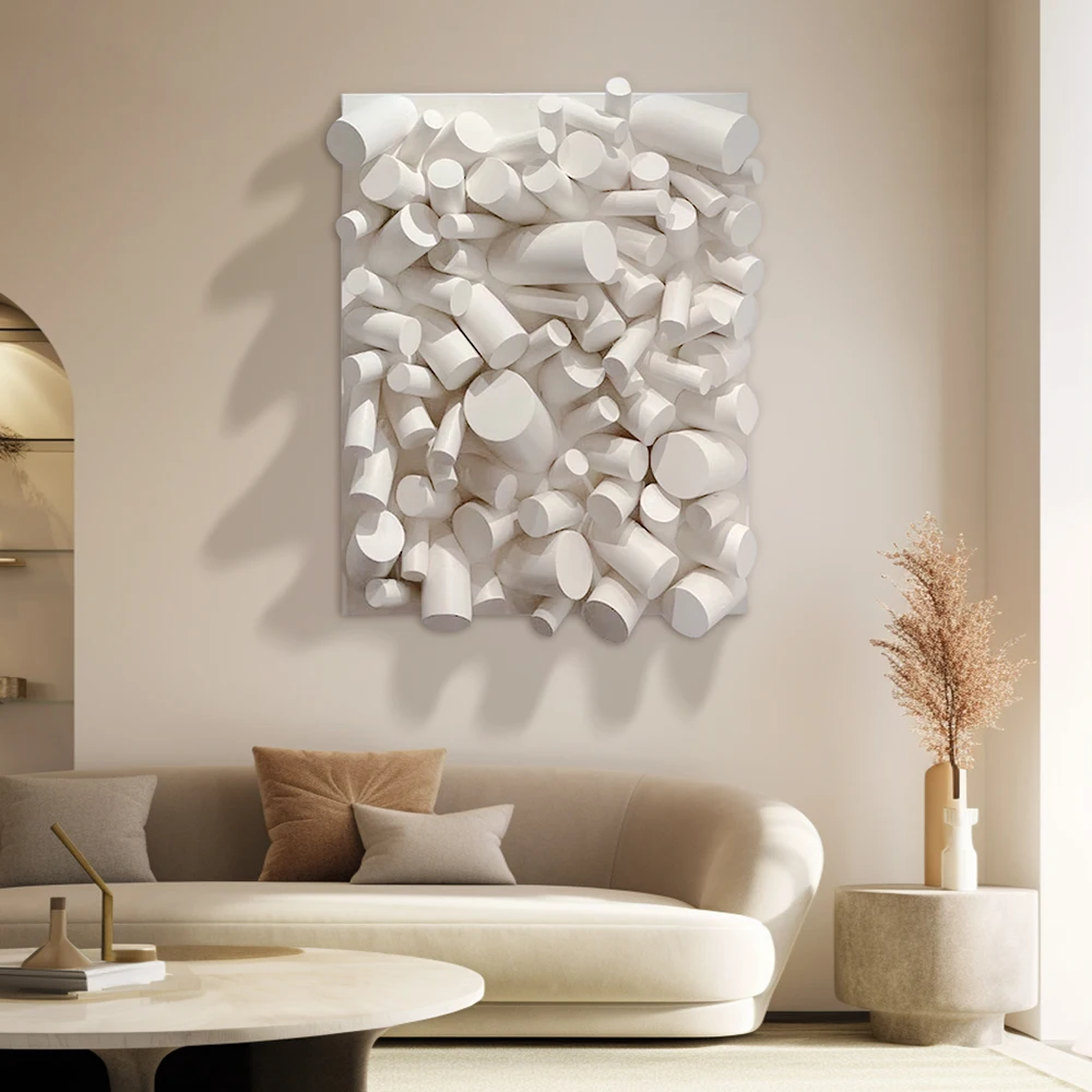 Custom Wholesale Contemporary Decorative Wooden Work Luxury Home Decoration Hand-Drawn Wall Art Acrylic Painting