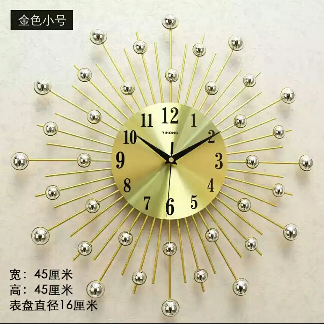 

Amazon Cross-border Creative Craft Clock Watch Iron Art Wall Clock Decoration Silent Quartz Clock