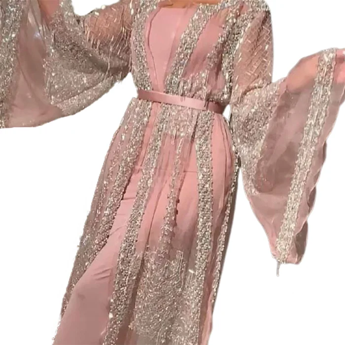 

H & D Long Sleeve Sequin Mesh Suit Gown for Party, Picture