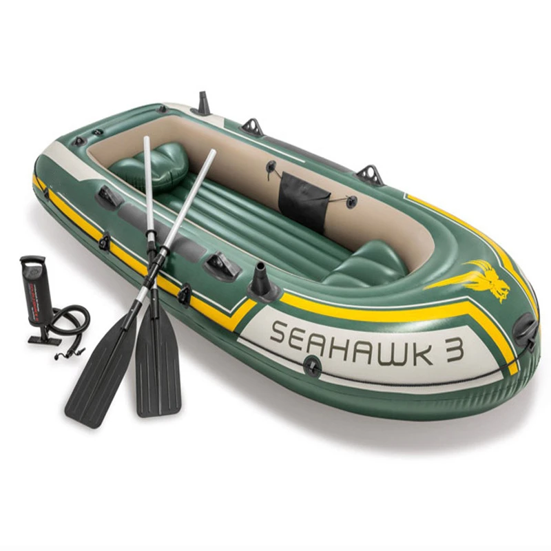

High quality wholesale thickened 3 person inflatable fishing boat canoe kayak  thickened inflatable fishing boat, Blue