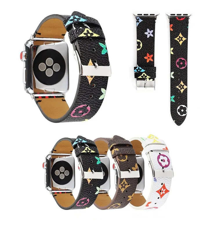 

luxury High Quality for Apple watch bands for iwatch Strap leather Check 38 42mm 44mm i Watch Band leather iwatch band strap