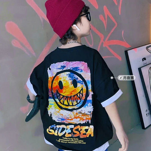 

240 Grams Boys Tshirt in Stock Items Broadcloth Compressed O-neck T-shirt