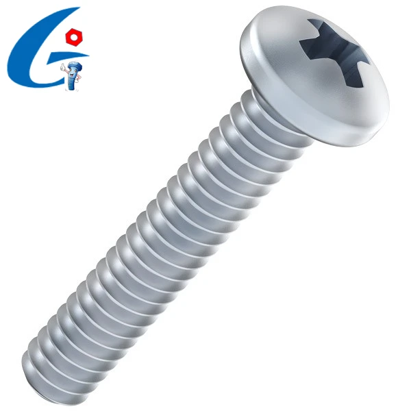 
Zinc Plated Cross recessed/Phillips pan head machine screw 