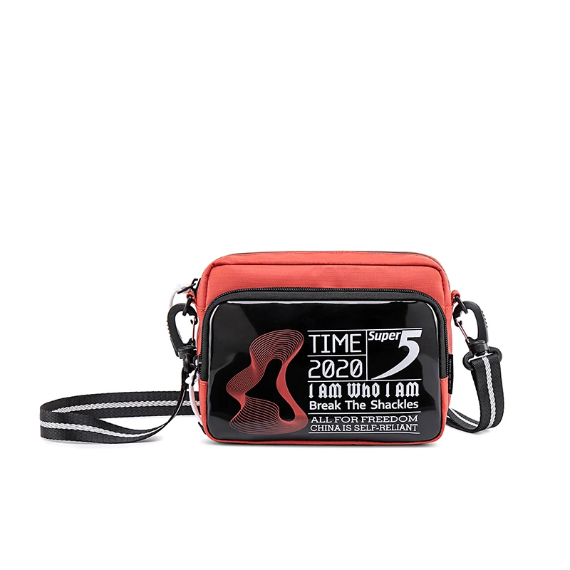 

New Young Street Custom Black Waterproof Design Cross Body Polyester Men Chest Bag Single Shoulder, Black/grey/blue/orange