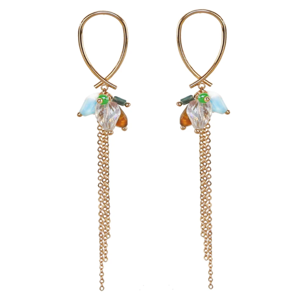 

Fashion 925 Silver Plated Handmade Wire Wrapped Drop Earrings, Colors