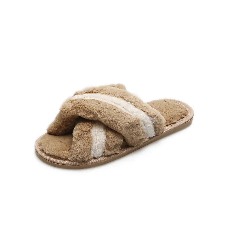

personalized house winter fur slippers, 5 colors
