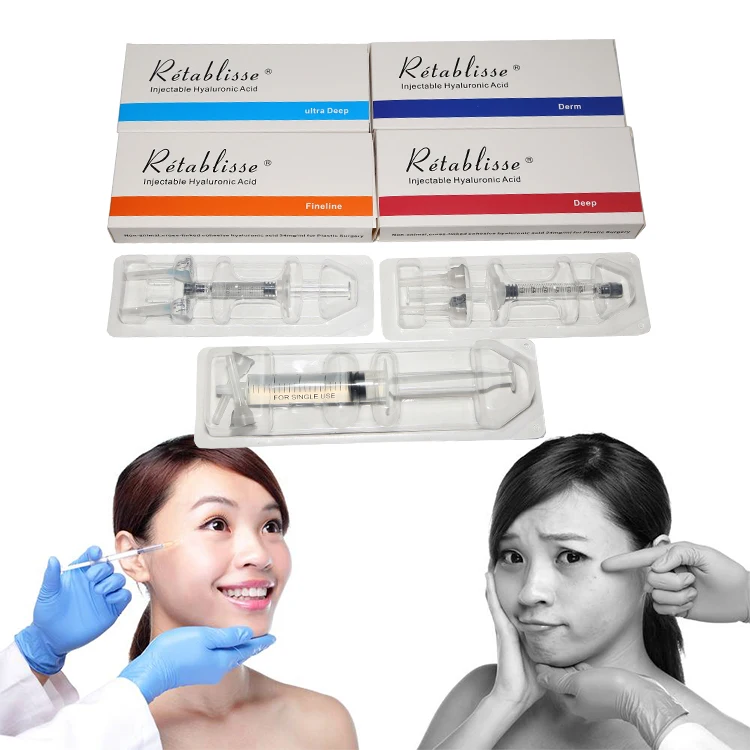 

Hyaluronic acid injectable filler for face 2ML-3MLhyaluronic acid dermal filler