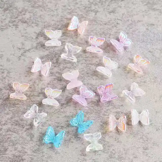 

Wholesale 8 pcs Colorful Butterfly Nail Art Rhinestones Acrylic Nail Stones Flat Back Shiny Tips 3D Nails Art Decorations