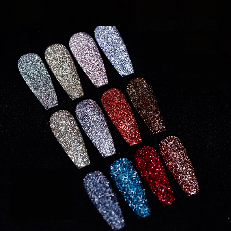 

IMAGNAIL 15ml 12 Colors Reflective Shine Glitter UV Gel Diamond Disco Broken Diamond Glitter Gel Polish