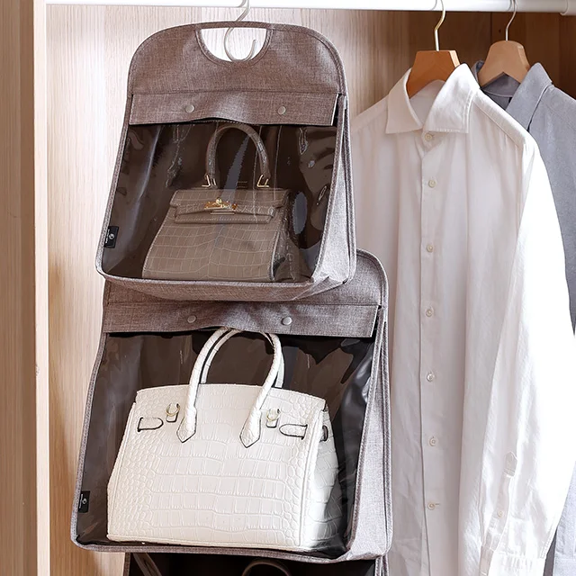 

SHIMOYAMA New Type Travel Hanging Bag Storage Organizer Women Handbag Organizer Three Sizes, Khaki