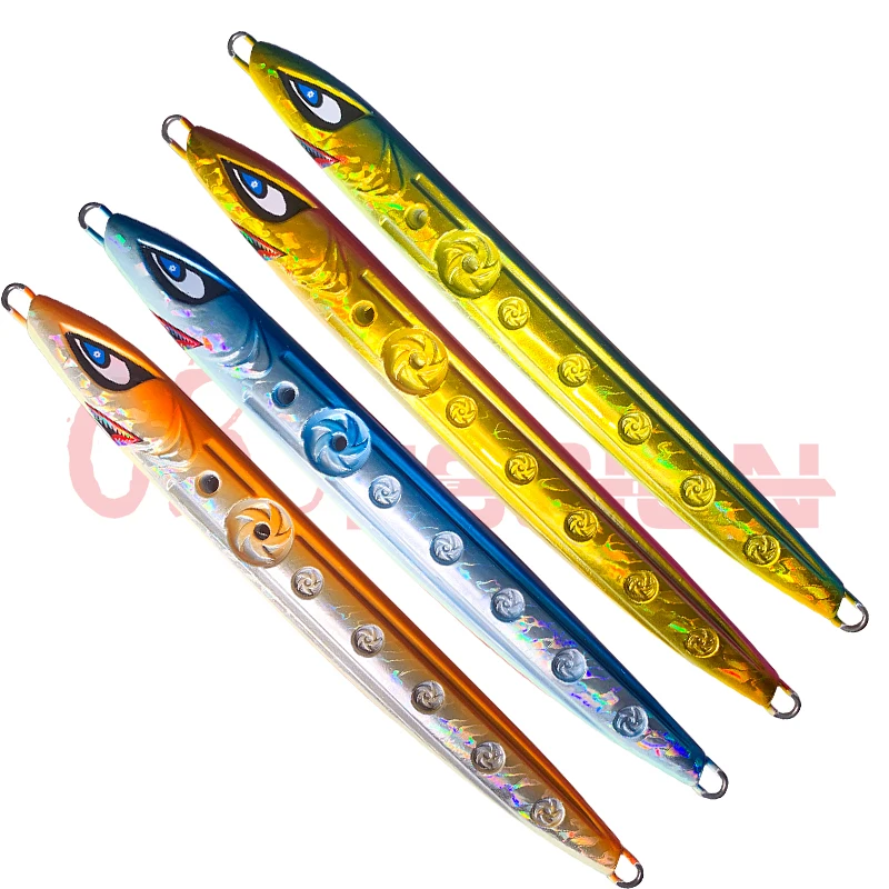 

OBSESSION 61# Big Size Luminous Fast Jigging Lures Jigs 300g 400g Lead Fish Bass Baits Saltwater Fishing Lure Metal Jig Lure, Stock 4 color, other color oem