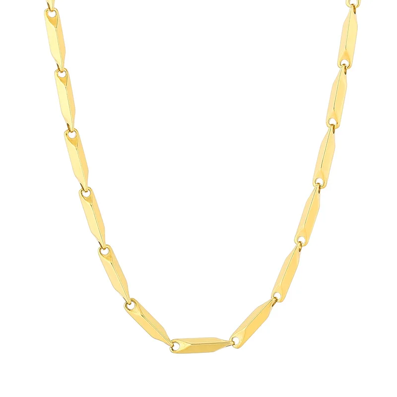 KALEN 550mm Casual Unisex Gold/Silver Stainless Steel Minimal Pointy Bar Link Necklace