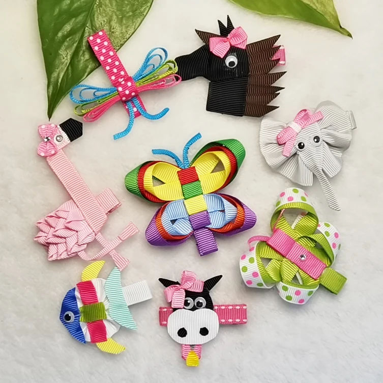 

Free Shipping New Girls Cute Cartoon Animal butterfly dragonfly elephant fish flamingo Hair Clips Kids Lovely Hairpins Barrettes, Picture/custom