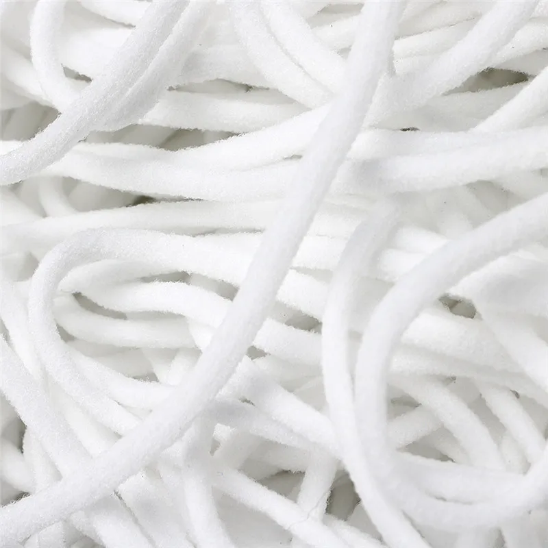 

Mouth Maskes Elastic Bands Maskes Rope Rubber Band String Maskes Ear Cord Round Elastic Band DIY Clothing Craft Accessories, White