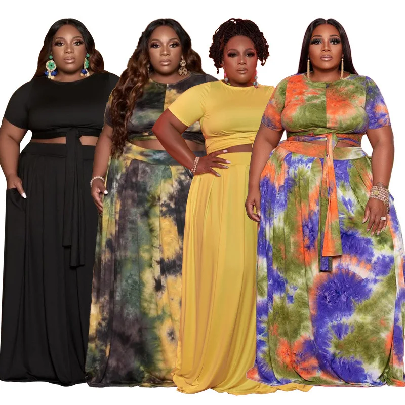 

Wholesale Clothes Hot Sale Tye Dye Sets 5xl 2 Piece Skirt Set Plus Size Women Clothing Womens Skirts, Picture