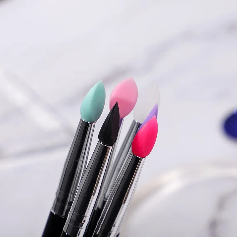 

6 Color Silicone Makeup Eyeshadow Glitter Private Label Brushes, 6 colors