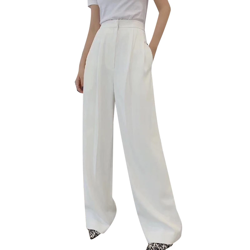 

TWOTWINSTYLE Casual Loose Wide Leg Pants Women High Waist Trousers Fashion 2020 Summer