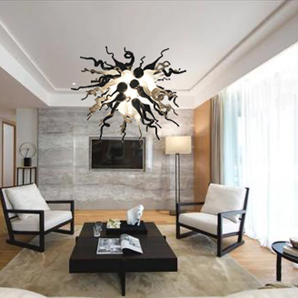 

Fancy White Black England Styles Art Glass LED Ceiling Lights, Customized