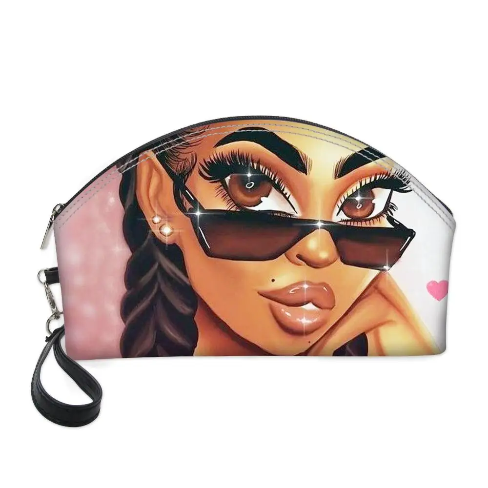 

3D Printing Afrca Art Girls Makeup Bag Portable Travel Organizer Cosmetic Bag for Women Necessaries Make Up Wash Toiletry Bag, Customized