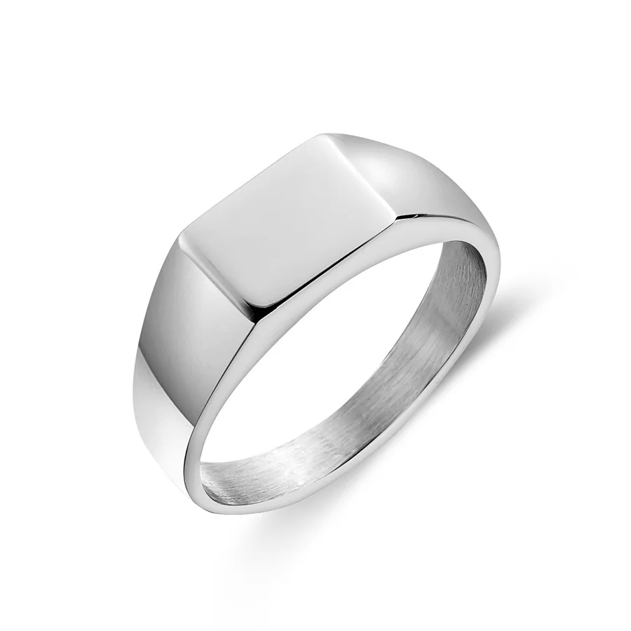 

Wholesale custom Stainless Steel Signet Ring Simple polishing ring for Men jewelry