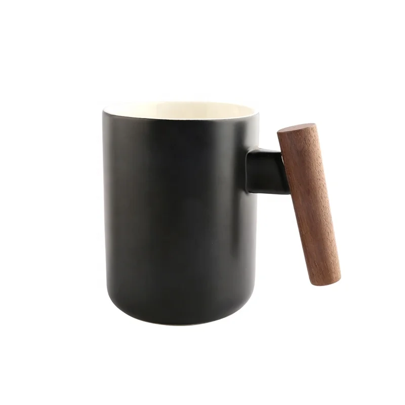 

12oz New Arrival Ceramic Coffee Mug Cups With Wooden Handle