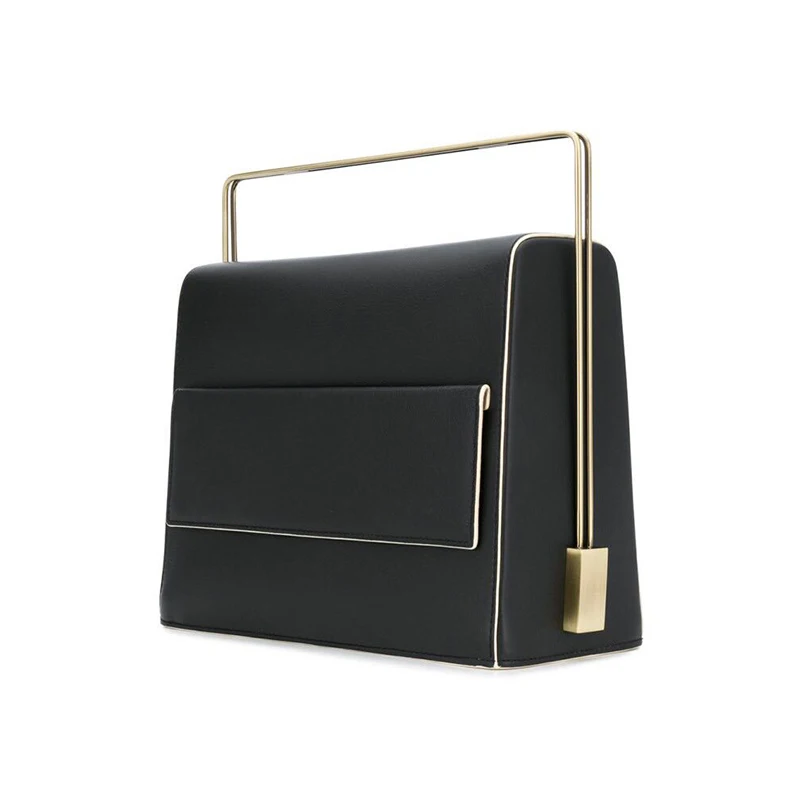 

Online shopping Famous design Metal rod handle flap PU leather box bags women handbags