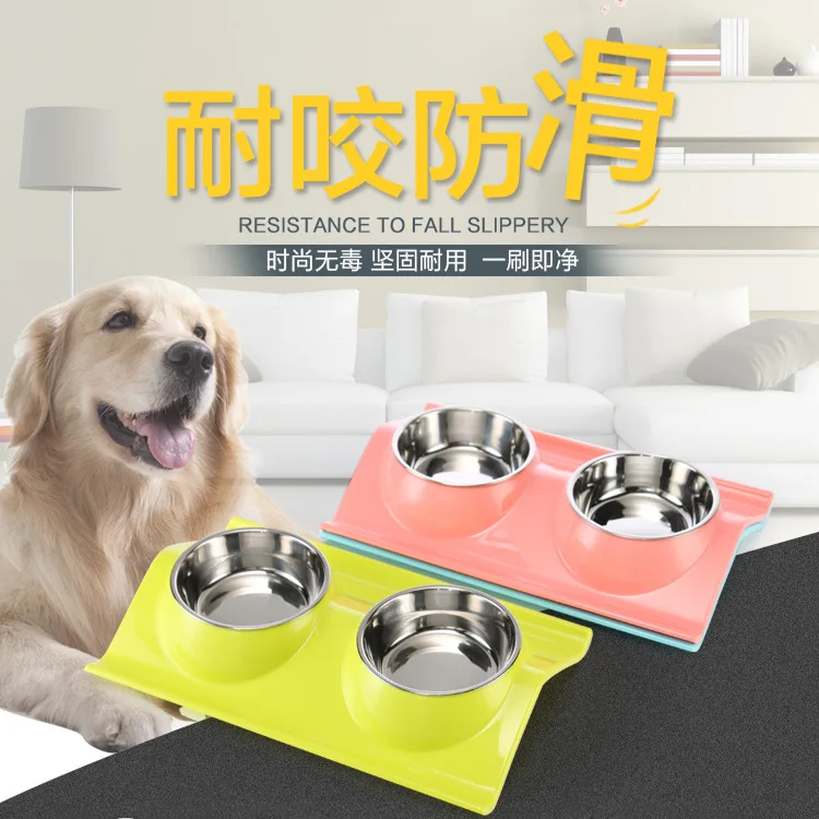 

2022 New Design 2 Stainless Steel Fun Feeder Prevent Bloating Feeding Dog Feeder Height Bowl Pet Bowls