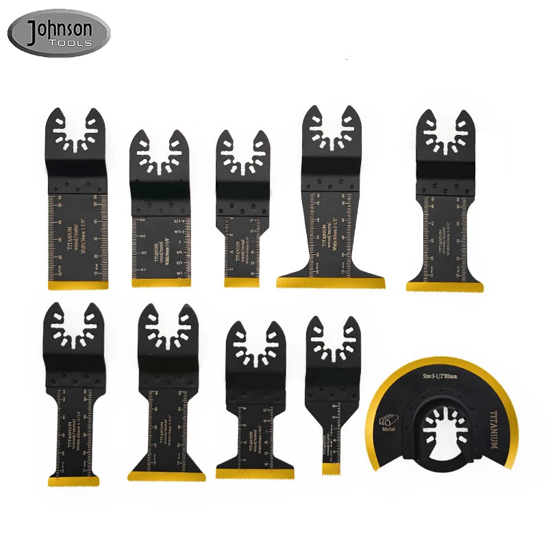 

Universal Quick Release Oscillating Multitool Blades Titanium Oscillating Multi Tool Saw Blades for Metal Wood Nails Screws
