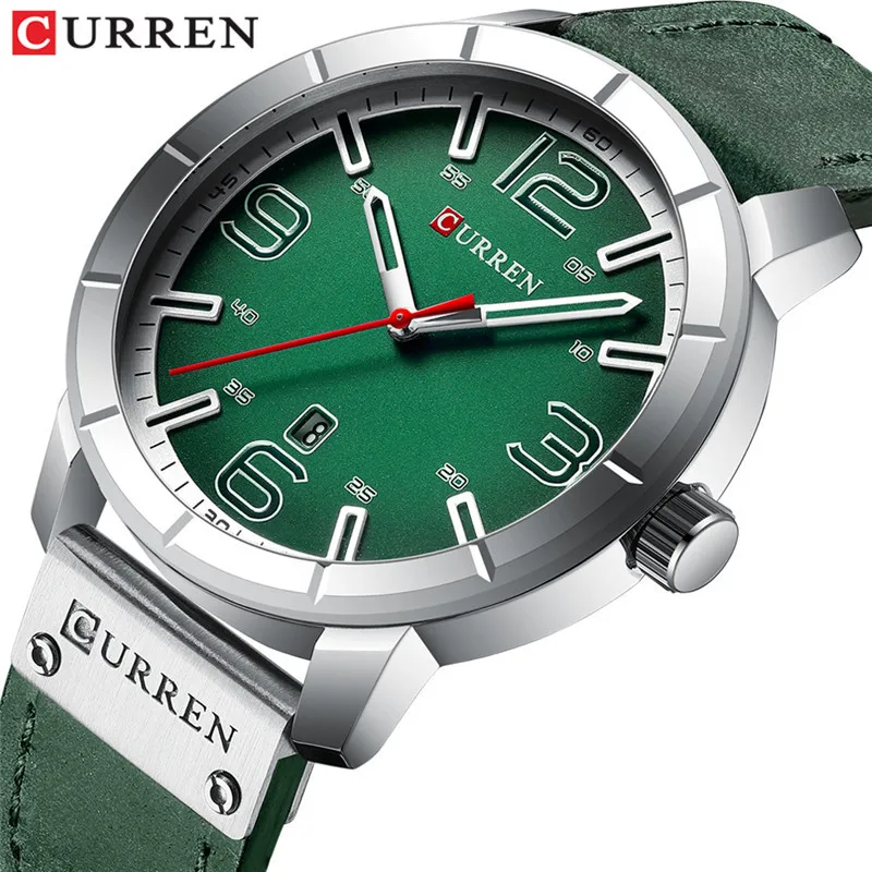 

CURREN 8327 Men Quartz Watch Business Small shock Watch Leather Strap Material