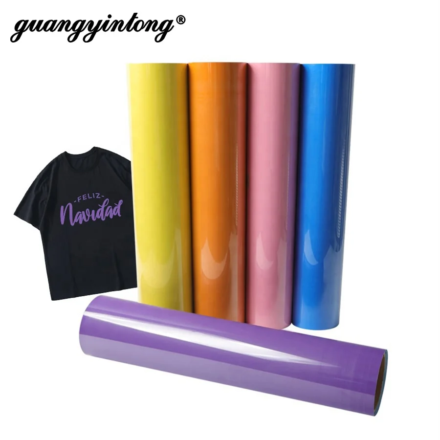 

Guangyintong low price wholesale heat transfer vinyl easyweed and printed htv PVC matte non sticky iron on vinyl sheets