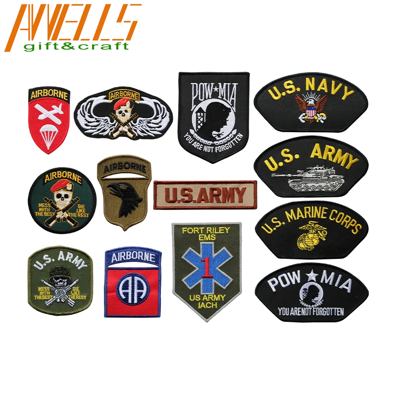 

US Military Army Patches, Tactical American Patches Special Forces Ranger Airborne Badges Hook and Loop Embroidered Patch, Custom color