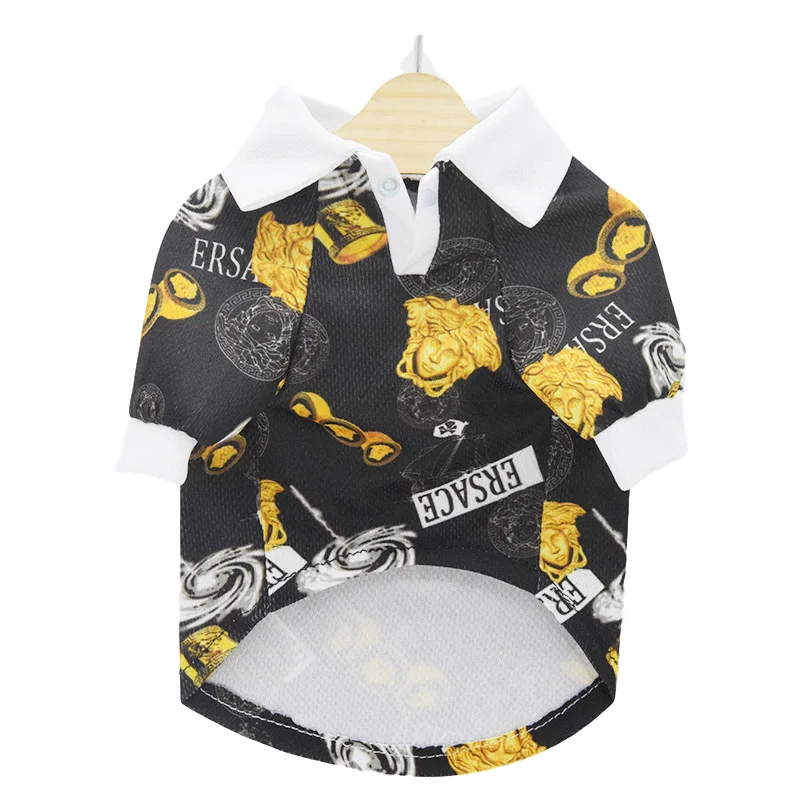 

Hot selling wholesale popular custom dog clothes printed dog polo shirt summer breathable pet clothes