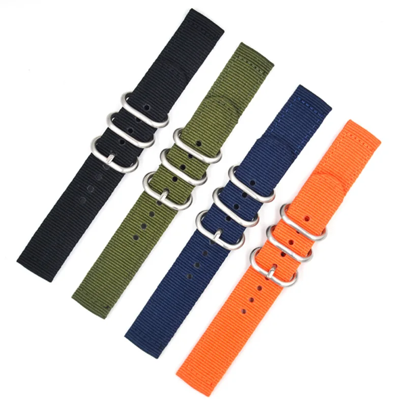 

New 18-26mm fashionable all matt buckle nylon watch strap nato braided watch band, Black/blue/green/orange/kaqi/mutil color/custom