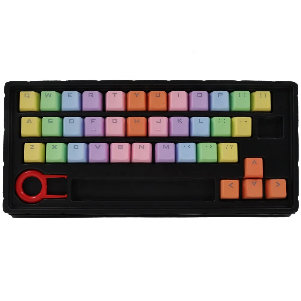 

Keycap 37key PBT Double Shot Injection Backlit Key caps for Mechanical Switch Keyboards with Keycap Remover Rainbow Gradient, Rainbow gradient color
