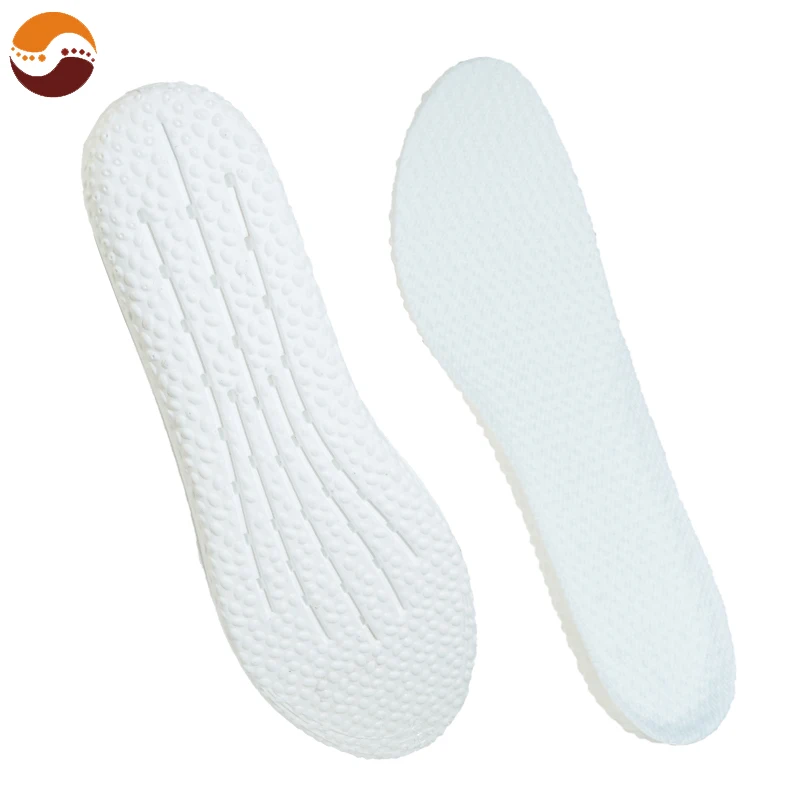 

New Style Soft PU Foaming Shock Absorption White Color Polyester Fabrics Insole