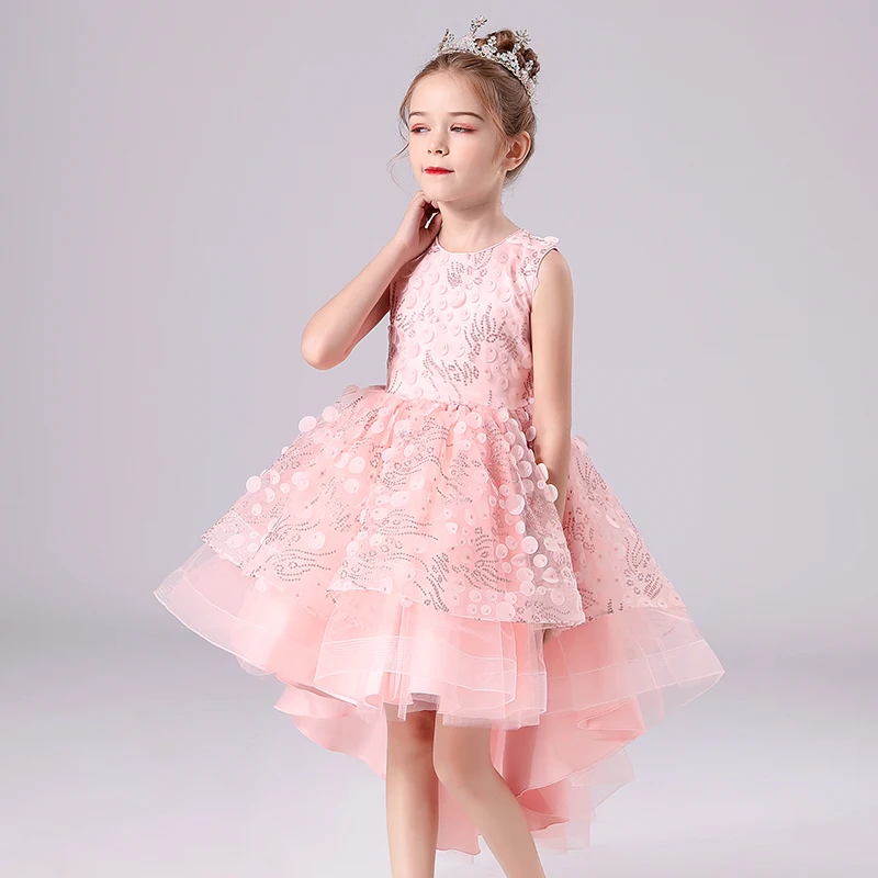 

Flower Girls Dress Sequins Costume Special Design For Little Girls Beauty Dress For Kids Sleeveless Party Festival dress