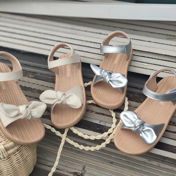 

Breathable bow half sandal children's princess shoes